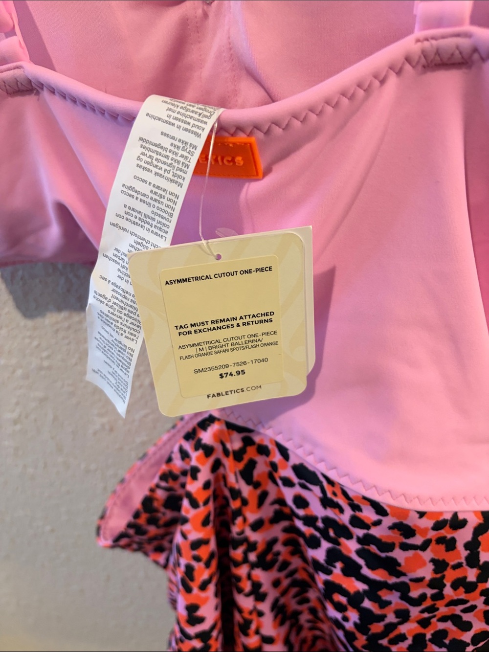 Fabletics NWT Asymmetrical Cutout Shaping One-Piece Swimsuit - Picture 7 of 7